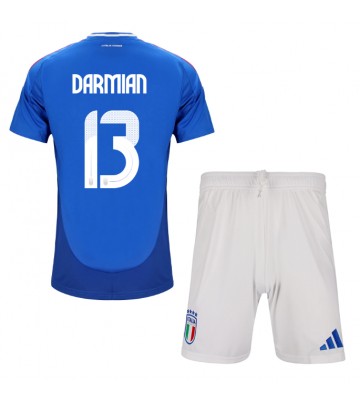 Italien Matteo Darmian #13 Hjemmebanesæt Børn EM 2024 Kort ærmer (+ korte bukser)